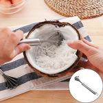 TEAMNIGT Stainless Steel Coconut Meat Slicer Tool