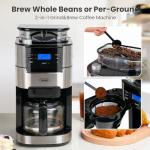 Gevi 10-Cup Coffee Maker with Grinder and Timer
