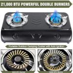 BESTFIRE Portable Outdoor Propane Dual Burner Stove