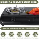 BESTFIRE Portable Outdoor Propane Dual Burner Stove
