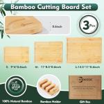 Bamboo Cutting Board Set with Non-Slip Feet