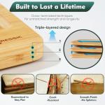 Bamboo Cutting Board Set with Non-Slip Feet