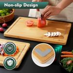 Bamboo Cutting Board Set with Non-Slip Feet