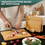 Bamboo Cutting Board Set with Non-Slip Feet