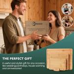 Bamboo Cutting Board Set with Non-Slip Feet