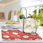 Absorbent Christmas Dish Drying Mat, 16 x 18 Inch