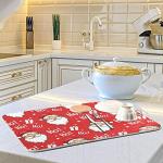 Absorbent Christmas Dish Drying Mat, 16 x 18 Inch