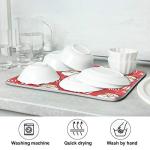 Absorbent Christmas Dish Drying Mat, 16 x 18 Inch