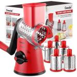 Geedel 5-in-1 Rotary Cheese Grater and Slicer