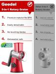 Geedel 5-in-1 Rotary Cheese Grater and Slicer
