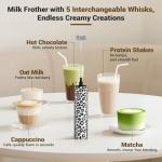 Rechargeable Handheld Milk Frother with 5 Heads