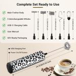 Rechargeable Handheld Milk Frother with 5 Heads