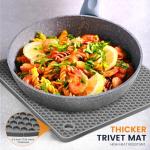 Heat Resistant Silicone Trivet Mats - Dark Grey