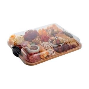 Farberware Bamboo Cutting Board with Compartments and Lid