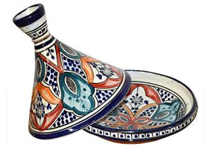 Colorful 8-Inch Moroccan Ceramic Serving Tagine