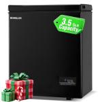 Compact Chest Freezer with Temperature Display and Baskets