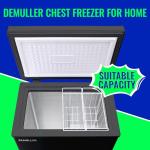 Compact Chest Freezer with Temperature Display and Baskets