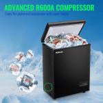 Compact Chest Freezer with Temperature Display and Baskets