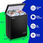 Compact Chest Freezer with Temperature Display and Baskets