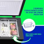Compact Chest Freezer with Temperature Display and Baskets