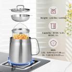 68oz Stainless Steel Deep Fryer Pot with Basket