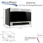 RecPro 24" Stainless Steel Over-the-Range Microwave
