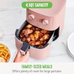 GreenLife 4.5QT Pink Air Fryer with Dial Controls