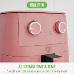 GreenLife 4.5QT Pink Air Fryer with Dial Controls