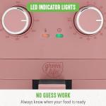 GreenLife 4.5QT Pink Air Fryer with Dial Controls