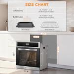 AMZCHEF 24-Inch Electric Convection Wall Oven
