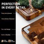 Acacia Wood End Grain Cutting Board with Handle