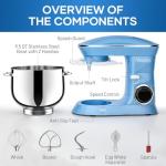 Vezzio 9.5 Qt Electric Stand Mixer - Blue
