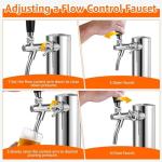 Adjustable Flow Kegerator Tower with Beer Faucet