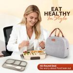 4-Compartment Bento Lunch Box Set in Grey