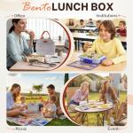 4-Compartment Bento Lunch Box Set in Grey