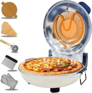 12-Inch Retro Indoor Pizza Oven with Timer