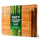 Zarler Bamboo Cutting Boards Set with Juice Grooves