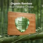 Zarler Bamboo Cutting Boards Set with Juice Grooves