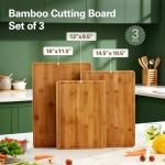 Zarler Bamboo Cutting Boards Set with Juice Grooves