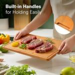 Zarler Bamboo Cutting Boards Set with Juice Grooves