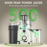 500W Centrifugal Juicer with 3 Speed & Wide Chute