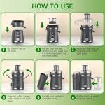 500W Centrifugal Juicer with 3 Speed & Wide Chute