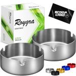 Stainless Steel Outdoor Ashtrays for Smokers - 2 Pack