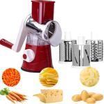 X&E Hand Crank Cheese Grater with Slicer Blades