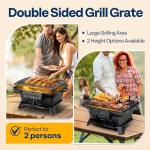 VIVOHOME Portable Rectangle Cast Iron Charcoal Grill