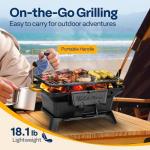 VIVOHOME Portable Rectangle Cast Iron Charcoal Grill
