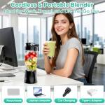 Cordless Portable Smoothie Blender with Leakproof Lid