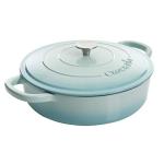 5-Quart Aqua Enameled Cast Iron Braiser