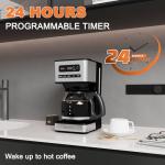 Programmable 12-Cup Coffee Maker with Brew Options