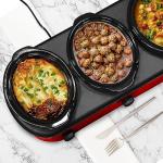 Elite Gourmet Triple Slow Cooker Buffet Server